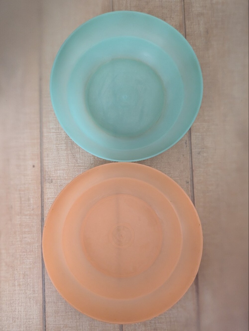 Vintage Lot Of Two Tupperware Brand Translucent Pastel Colored Cereal Bowls